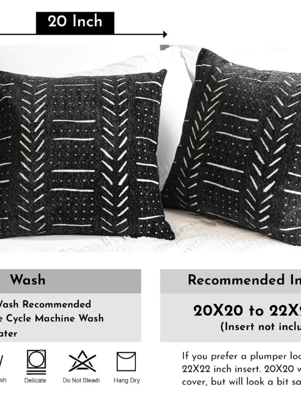 Decorative Throw Pillow Cover with Embroidery - Home (SET OF 4)
